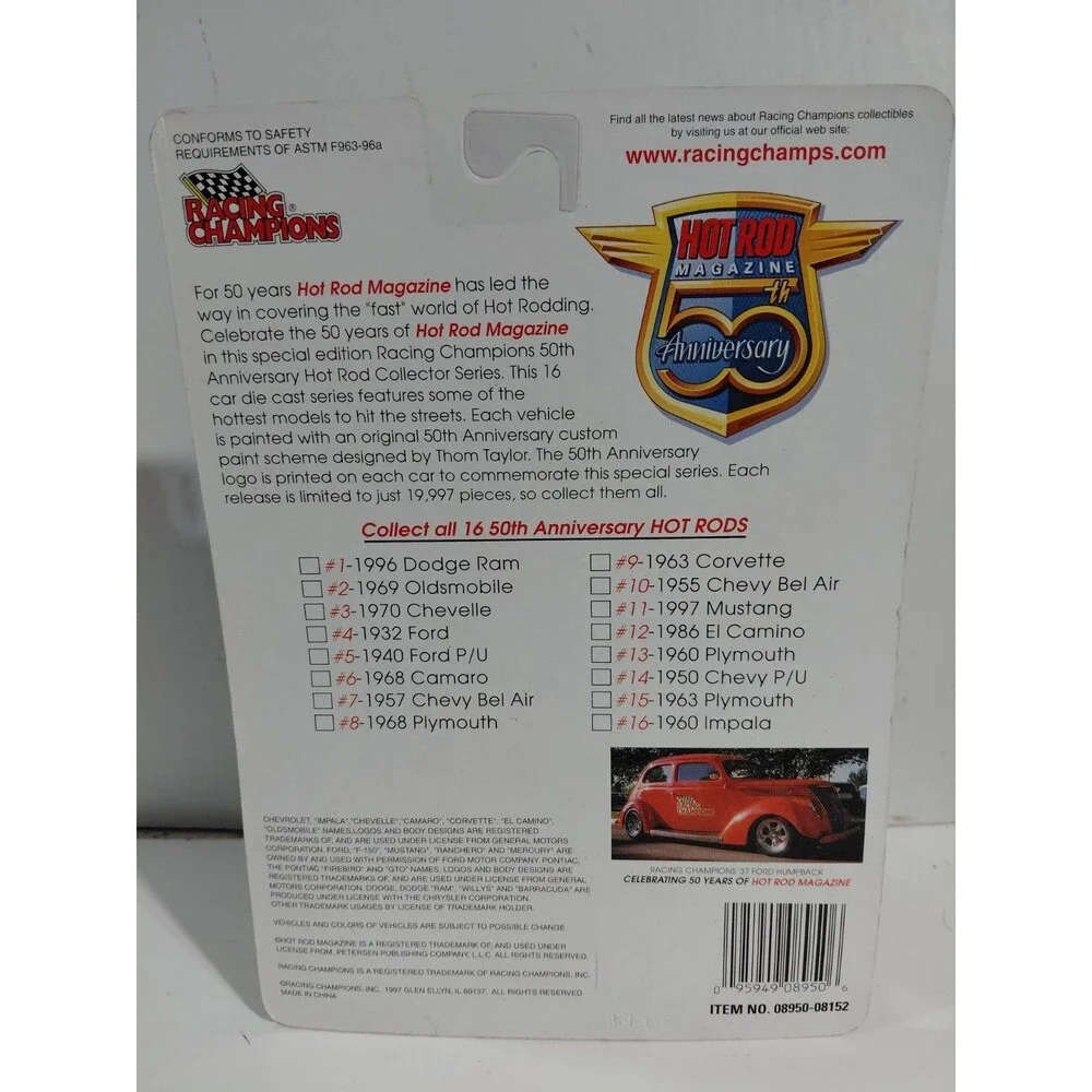 Racing Champion 1:64 DieCast Hot Rod Magazine 50th Anniversary 1960 Plymouth
